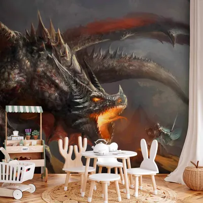 Produktbild von Vlies Fototapete - Dragon fire 450x315 cm Für Kinder g-A-0080-a-c