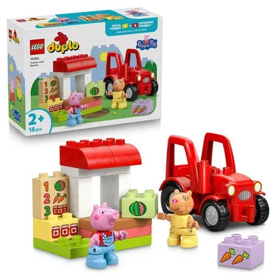 Obrázok produktu pre LEGO DUPLO Peppa Pig 10468 Traktor a trh Vzdelávacia hračka pre 2-ročné deti Darček pre bábätko