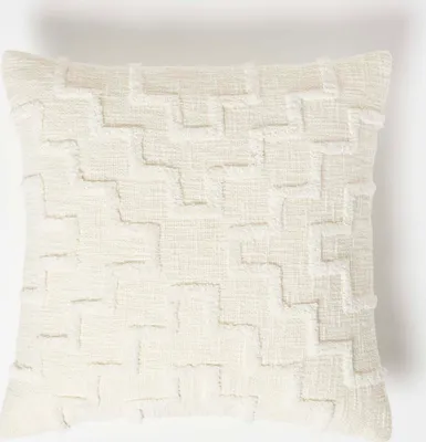Produktbild von HOMESCAPES Tufted Kissen creme 45 x 45 cm - Dekokissen geometrisch gemustert