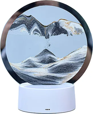 Obrázok produktu pre Stolová lampa na maľovanie piesku 7 farebných 3D presýpacích hodín Stolová lampa Quicksand Painting Art Bedside Table Lamp for Bedroom Hotel Room Black and White Landscape