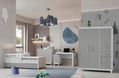 Productafbeelding van Kindermeubels: Kommode, garderobekast, bed en bureau