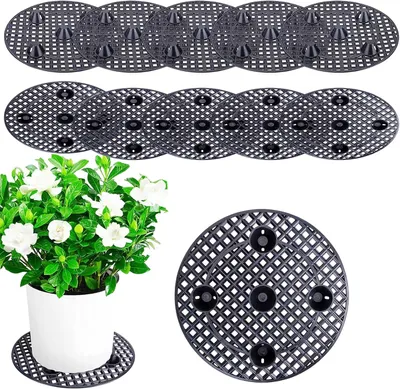 Productafbeelding van 10 stuks 30 cm pot onderzetters plant, pot onderzetters, afdruiprek, binnen/buiten plantenhouder voor plastic planten Zwart Rond