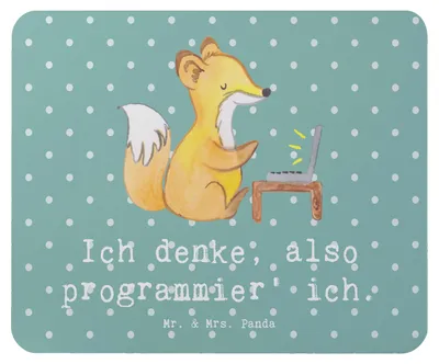 Produktbild von Mr. & Mrs. Panda Mousepad Denker Softwareentwickler - Meeresbrise - Geschenk, Berufsalltag, Kreativität, pc mauspad, Beruf, Softwareentwicklung, Computersysteme, Coding