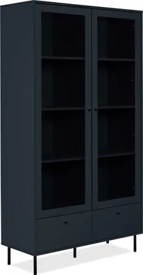 Produktbild von Vitrine Carillon 100cm mit zwei Türen und Schublade - navy blue