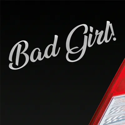 Produktbild von Auto Aufkleber Bad Girl Böses Mädchen Sexy Frau Lustig 19x6 cm Silber Sticker Heckscheibenaufkleber