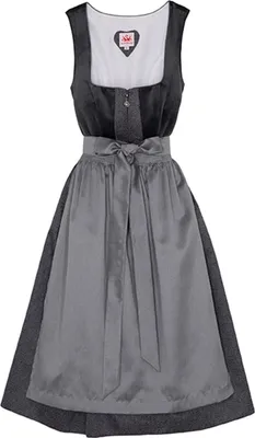 Produktbild von Spieth&Wensky 2-teiliges Buchsbaum Midi-Dirndl Kleid Dirndl Trachtenkleid Rocklänge 70cm, Farbe:Grau, Größe:42/XL
