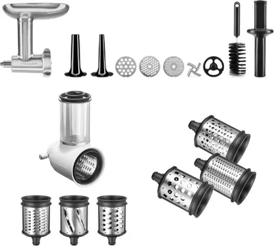 Produktbild von KitchenAid Bundle Metallfleischwolf+ Gemüseschneider+ Zusatztrommeln
