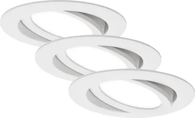 Image de Lampe LED encastrée BRILONER LEUCHTEN FLAT IN, 7 W, 600 lm, IP23, blanc, plastique, lot de 3, Ø 10,6 cm