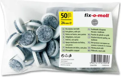 Produktbild von Filzgleiter mit Stift rund 24mm Big-Pack weiß fix-o-moll