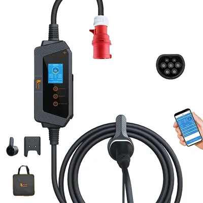 Image de Station de recharge pour véhicules électriques, 7KW/11KW/22KW, évaluation IP66, contrôle Wi-Fi intelligent, 11KW APP
