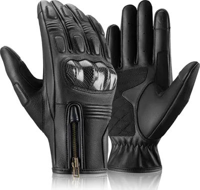 Produktbild von ROCKBROS Motorradhandschuhe aus Ziegenleder Damen/Herren Touchscreen L