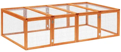 Produktbild von Freilaufgehege Freigehege Kaninchenstall Kleintier Tannenholz Natur 181x100x48cm