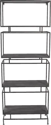Produktbild von Clayre & Eef Wandregal 61x23x160 cm Schwarz Metall