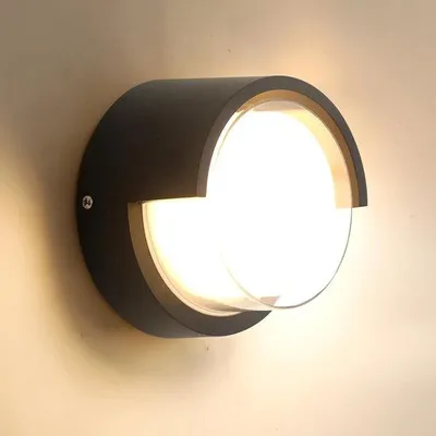 Image de Applique murale en aluminium, forme ronde moderne et minimaliste, lumière chaude 3000 K
