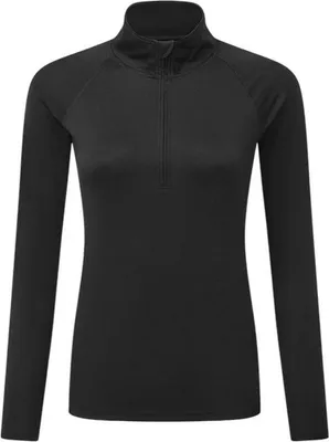 Obrázok produktu pre TriDri dámske výkonnostné tričko s dlhým rukávom a zipsom na hrudi RW6551 (M) (Black)