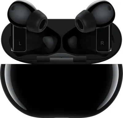 Produktbild von HUAWEI Freebuds Pro In-Ear Kopfhörer, Geräuschunterdrückung, True Wireless, Schwarz, 30h Akku (mit Ladebox), Bluetooth 5.2, Maße: Ladebox 80.7x29.2x35.4mm, Ohrhörer 26x29mm, für Anrufe & Musik, iOS & Android