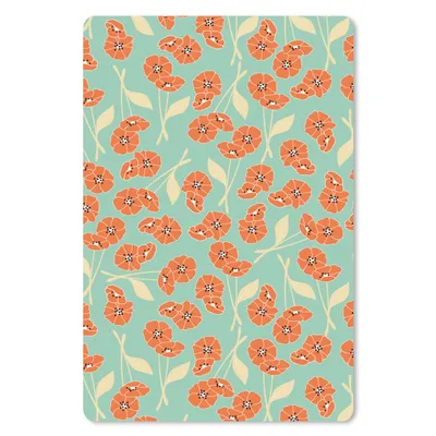 Produktbild von MuchoWow® Mauspad Mousepad Retro - Blumen - Design - Orange 18x27 cm - Mousepads - Maus Mat - Pad - Mausunterlage