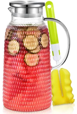 Glaskaraffe 2,4 L mit Deckel, Borosilikatglas, Kanne