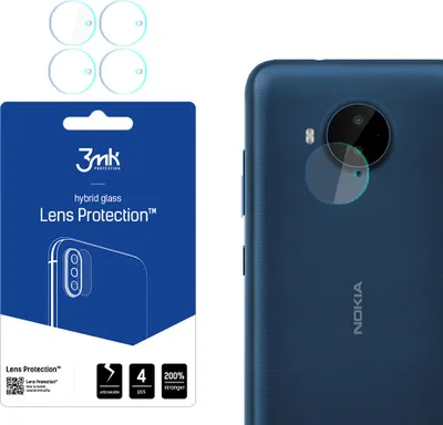 Produktbild von 3mk Hybridglas Lens Protection für Nokia C20 Plus Kamera Objektiv Kameralinse 0,16mm 6H (4 Stück)