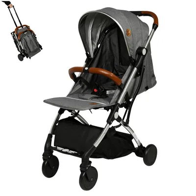 Image de BUF BOOF® S-16 : Poussette de sport légère, pour les enfants de 0 à 36 mois, avec une position allongée à 180°, système de pliage avec fonction trolley, couleur gris