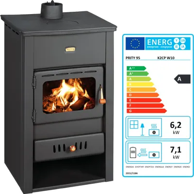 Produktbild von - Wasserführender Kaminofen Prity K2 CP W10 - 6.2 + 7.1 Kw