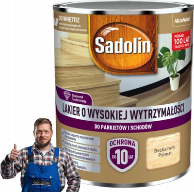 Obrázek produktu pro Bezbarvý lak saténový matný - 0,7 l - na schody a parkety - lak na nábytek - ochranný lak