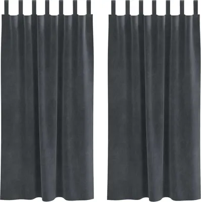 Immagine prodotto di vidaXL Tende oscuranti, 2 pezzi, grigio chiaro, 140 x 175 cm, velluto