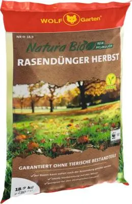 Produktbild von WOLF Natura  Herbst Rasendünger rein Pflanzlich, 100% natürliche Inhaltsstoffe 18,9 kg 280m²