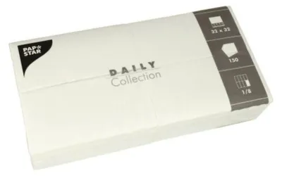 Produktbild von Servietten "DAILY Collection" 1/8-Falz 32 cm x 32 cm weiss