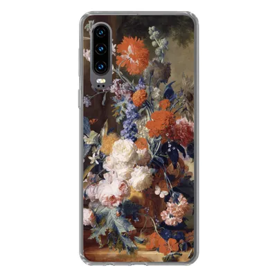 Produktbild von MuchoWow® Handyhülle Schutzhülle Hülle für Huawei P30 Stilleben mit Blumen - Malerei - Alte Meister Silikon Softcase Handy Hülle - Kartenbesitzer