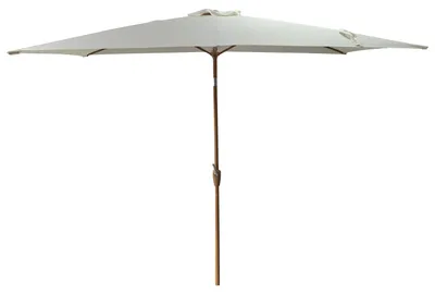 Image de Parasol droit HAPUNA rectangulaire 2x3m beige et effet bois