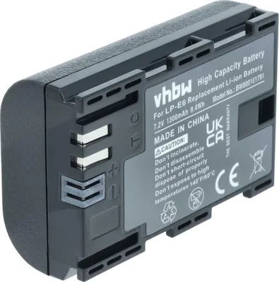 Produktbild von vhbw Akku kompatibel mit Canon EOS 60D, 5D Mark III, 5D Mark IV, 6D, 60Da, 5DS, 5DS R, 70D, 6D Mark II, 5D Mark II Kamera (1300 mAh, 7,4 V, Li-Ion), Infochip