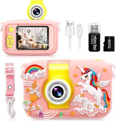 Productafbeelding van Kindercamera - Digitale Camera - Kinderen Ontdekken - 180° Flip Lens - 2.4 inch IPS - Blauw