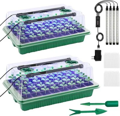 Productafbeelding van Famanu zaailingkweekset met plantlamp - 80 cellen, met timer en instelbare helderheid