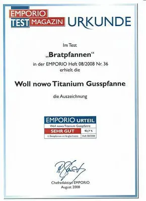 A certificate of award for a frying pan.