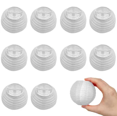 10er Set Mini Stofflampen 7,5 cm rund, DIY, Party, Hochzeit