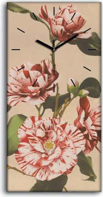 Produktbild von Wandbild Leinwand Bilder mit Uhr Geräuschlos 30x60 Gemälde Blumen Pflanzen Kunst - schwarze Hände