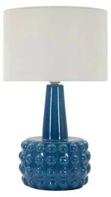 Obrázek produktu pro Stolní lampa z modré keramiky s bílým stínidlem ø 30x51,5 cm