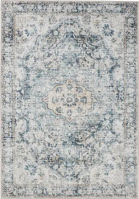 Image de benuta tapis vintage lavable George Bleu 160x230 cm tapis de salon chambre doux oriental rectangulaire
