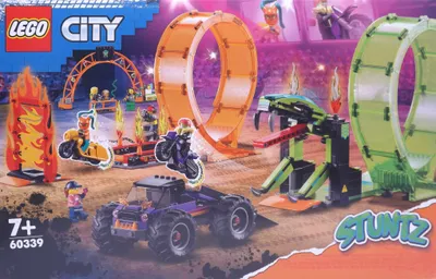 Produktbild von LEGO 60339 City Stuntz Stuntshow-Doppellooping Set, inkl. Rampe, Monstertruck, 2x Motorrad, Spielzeug für Kinder ab 7 Jahre, Geschenkidee Weihnachten
