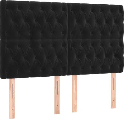 Obrázok produktu pre vidaXL Čelo postele čierne 160x7x118/128 cm zamat