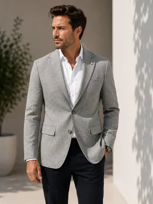 Produktbild von Guild Herren Sommer Sakko Slim Fit – Leichtes Leinensakko, Halbgefüttert, Atmungsaktiv, Sakko für Frühling und Sommer-Grün