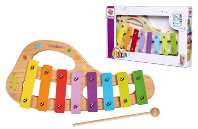 Produktbild von Xylophon Holz Spielzeug Musikinstrument Kinder - 8 Töne - 30 x 15 cm - Mit Schlägel und Liederbuch - Ab 2 Jahren