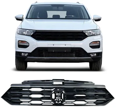 Kühlergrill Sportgrill Schwarz Glanz für VW T-Roc 2017-2021 Vorfacelift – Produktansicht
