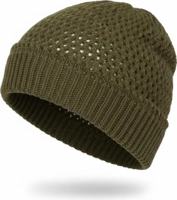Produktbild von styleBREAKER Strick Beanie Mütze mit luftiger Ajour-Struktur | doppellagige Longbeanie im Grobstrick Design | elastische Wintermütze Uni