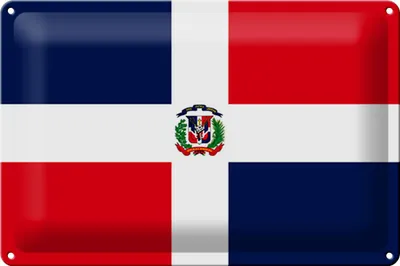 Produktbild von Blechschild Flagge Dominikanische Republik 30x20cm Flag