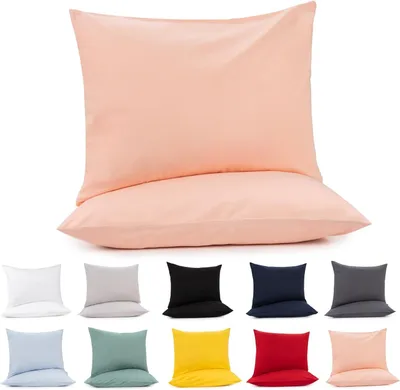 Zdjęcie produktu dla Poszewki na poduszki 40 x 80 cm (zestaw 2 szt.) - Różowe - 100% bawełna dżersejowa, 175 g/m². Poszewki na poduszki - Z zamkiem błyskawicznym - Certyfikat Oeko-Tex