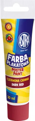 Obrázok produktu pre Temperová farba v tubke Astra 30 ml – tmavočervená, 83110911