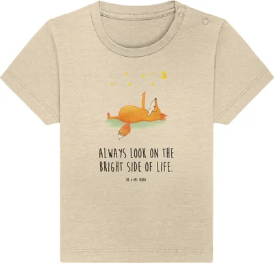 Produktbild von Mr. & Mrs. Panda Babyshirt Fuchs Sterne 24. - 36. Monat - Natural Raw - Geschenk,  T-Shirt, Optimistisch, Mond, Spruch Positiv, Baby, Oberteil, Shirt