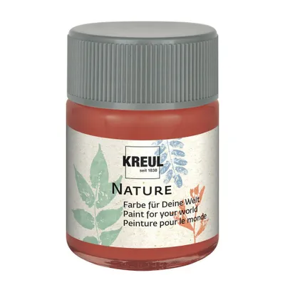 Produktbild von KREUL 49424 - Nature Koralle im 50 ml Glas, wasserbasierte Farbe, aus nachhaltigen, natürlichen Rohstoffen, cremig, schnelltrocknend und lichtecht, für zahlreiche Untergründe